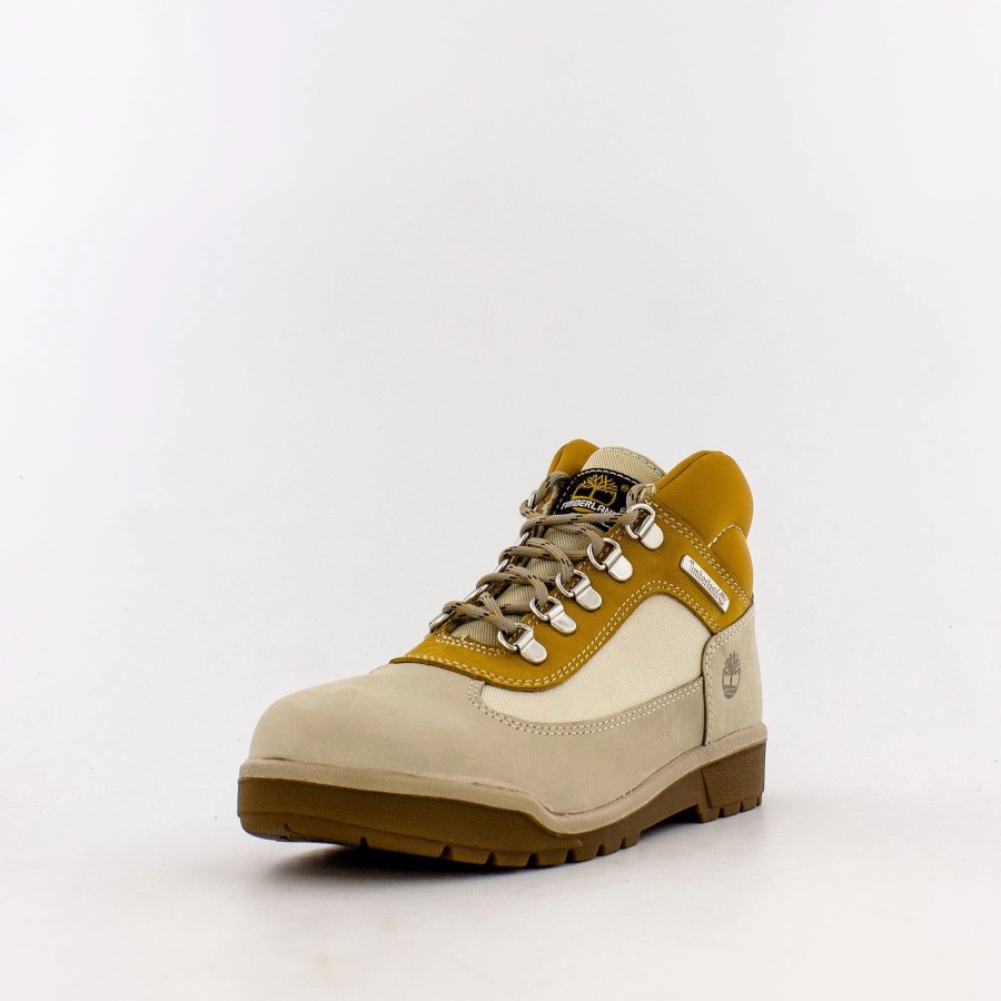 Big Kids | * Timberland Field Mid Hiker Boot (Big Kids) Light Beige Nubuck