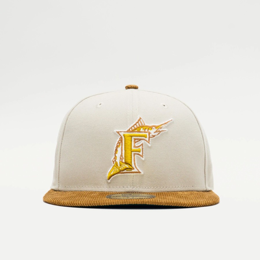 Fitted | * New Era Mlb Florida Marlins Corduroy Visor 59Fifty Fitted Tan