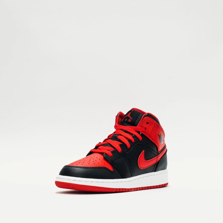 Big Kids | * Jordan 1 Mid (Big Kids) Black/Fire Red- White