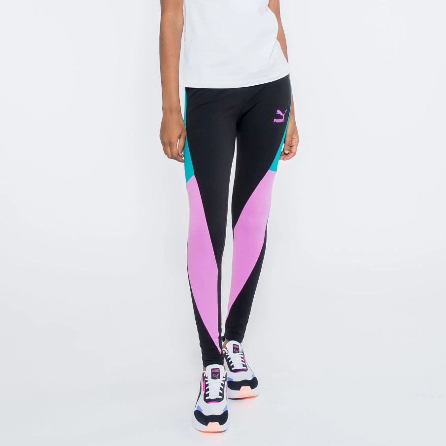 Bottoms | * Puma Lava Colorblock Logo Leggings Cotton Black