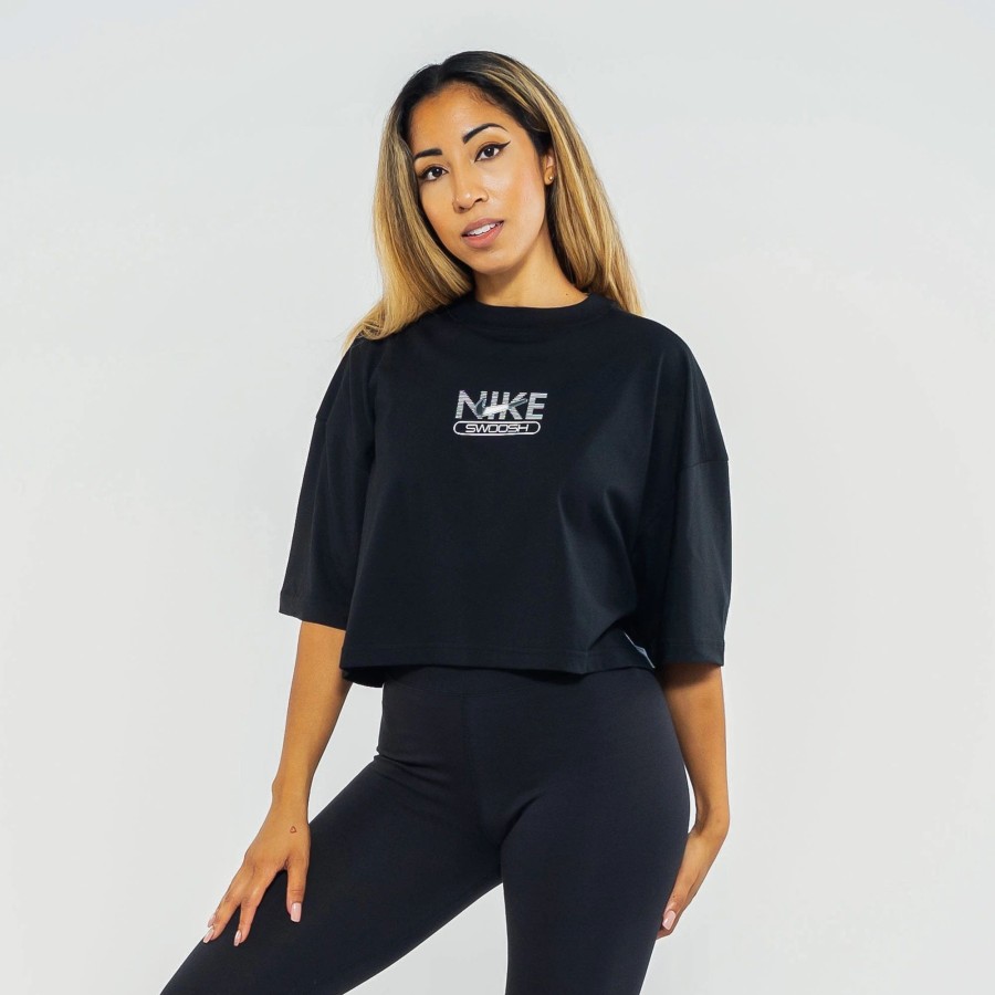 Tops | * Nike Sportswear Swoosh Crop Top Black