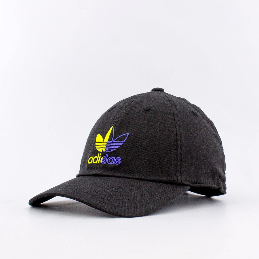 Dad Hats | * Adidas Relaxed Split Trefoil Strap-Back Hat Black