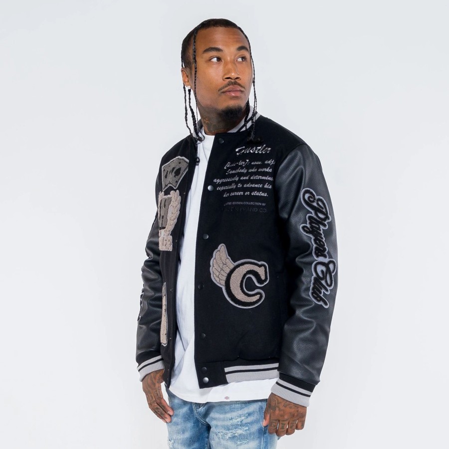 Outerwear | * Reason Hustler Varsity Jacket Black