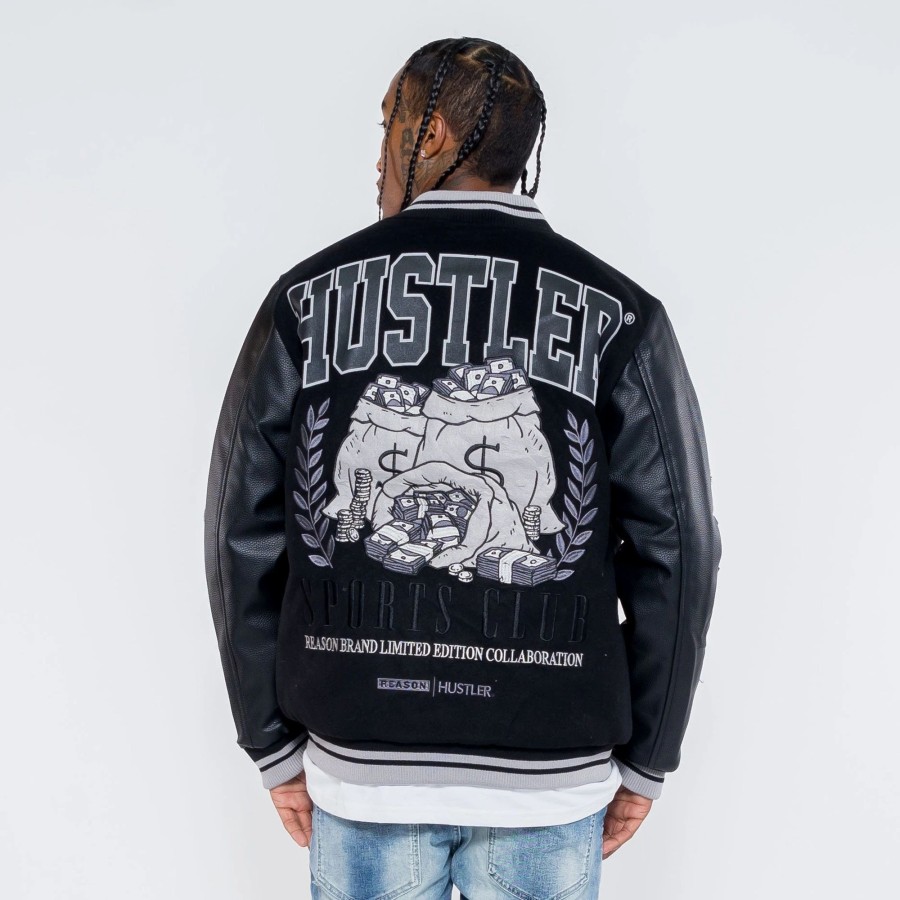 Outerwear | * Reason Hustler Varsity Jacket Black