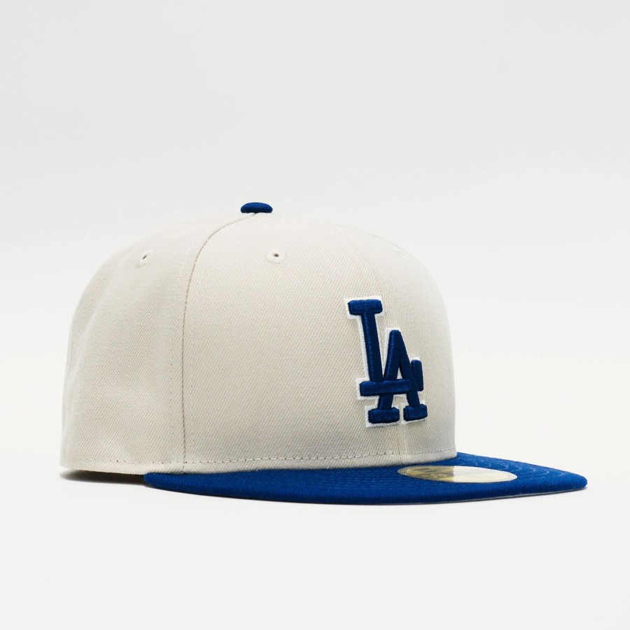 Fitted | * New Era Mlb Los Angelos Dodgers Varsity Letter 59Fifty Fitted Oatmeal/Royal Blue