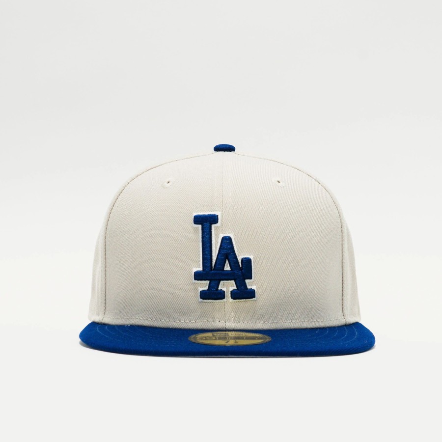 Fitted | * New Era Mlb Los Angelos Dodgers Varsity Letter 59Fifty Fitted Oatmeal/Royal Blue