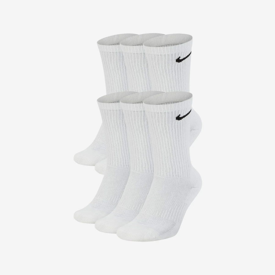 Socks | * Nike Everyday Cushioned Crew Socks (6 Pairs) White/Black