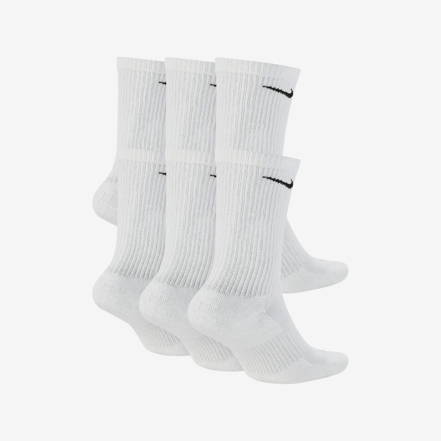 Socks | * Nike Everyday Cushioned Crew Socks (6 Pairs) White/Black