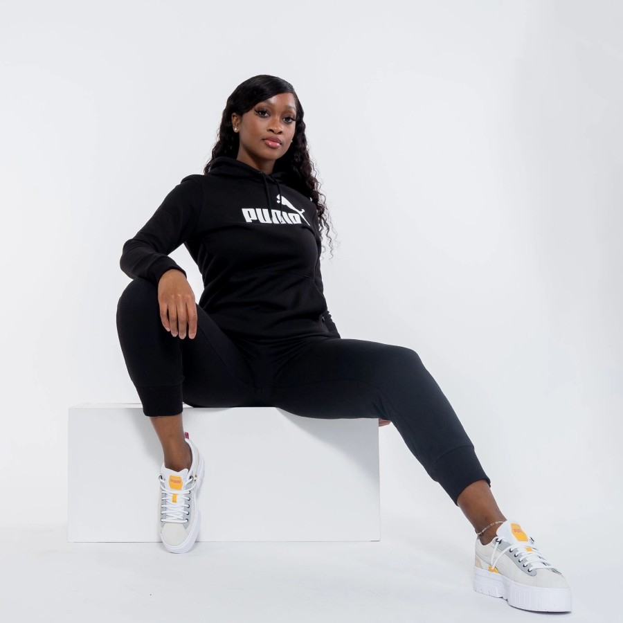 Tops | * Puma Essentials Logo Hoodie Black