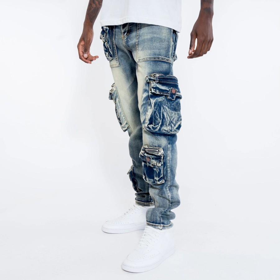 Jeans | * Valabasas Fighter Cargo Denim Jean Blue