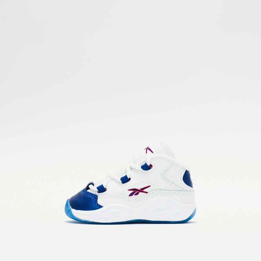 Infant / Toddler | * Reebok Question Mid (Infant/Toddler) Ftwr White/Classic Cobalt