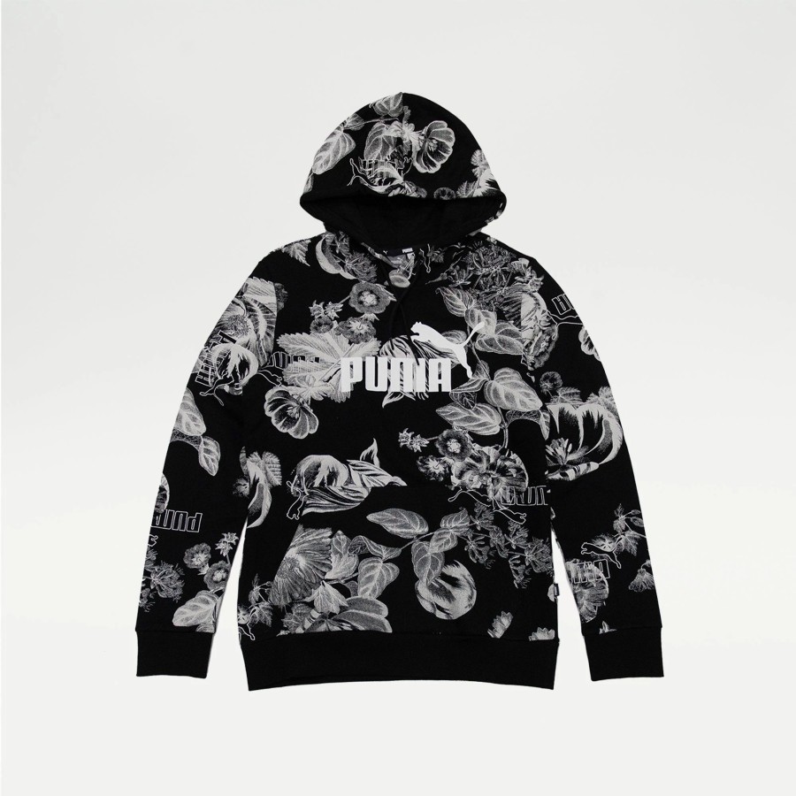 Tops | * Puma Frozen Flower Hoodie Black/White