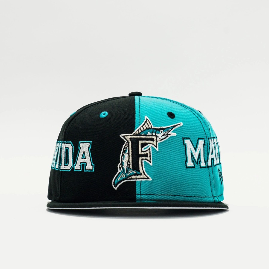 Snapback | * New Era Mlb Miami Marlins Team Split 9Fifty Snapback Black/Teal