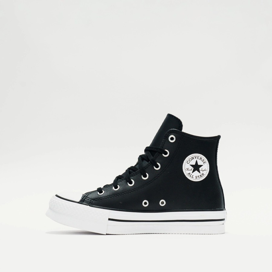 Big Kids | * Converse Chuck Taylor All Star Lift Platform Leather (Big Kids) Black/Natural Ivory