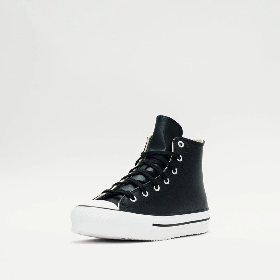 Big Kids | * Converse Chuck Taylor All Star Lift Platform Leather (Big Kids) Black/Natural Ivory