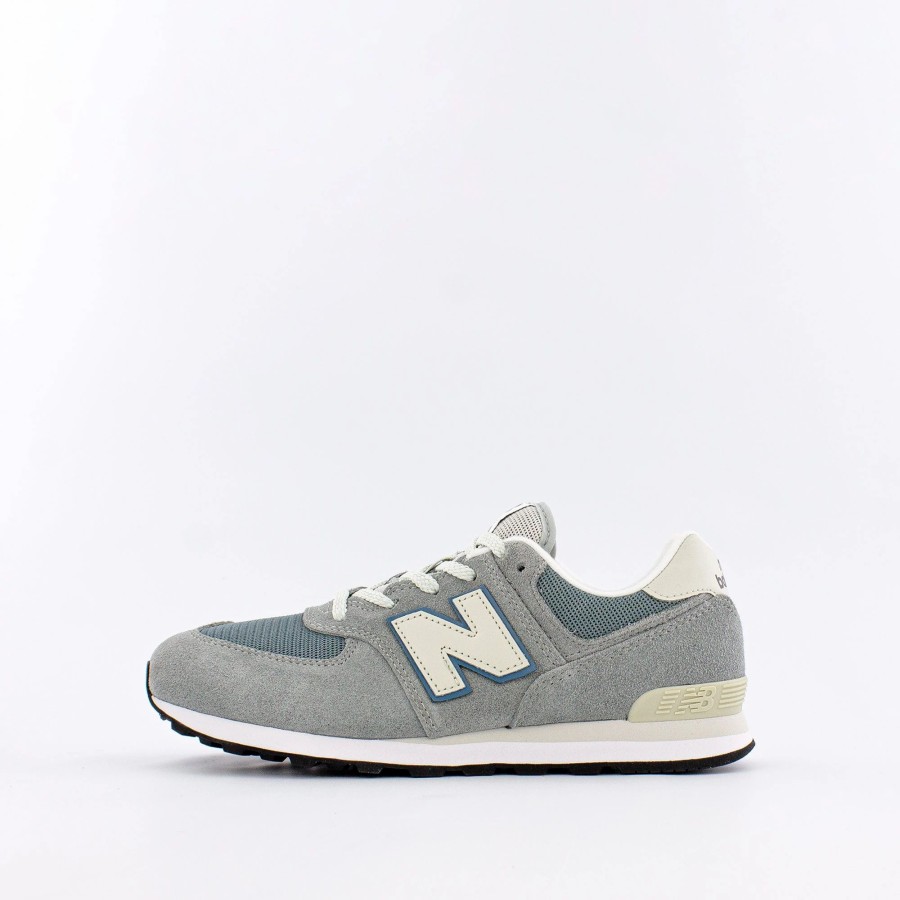 Big Kids | * New Balance 574 (Big Kids) Grey With Sky Blue