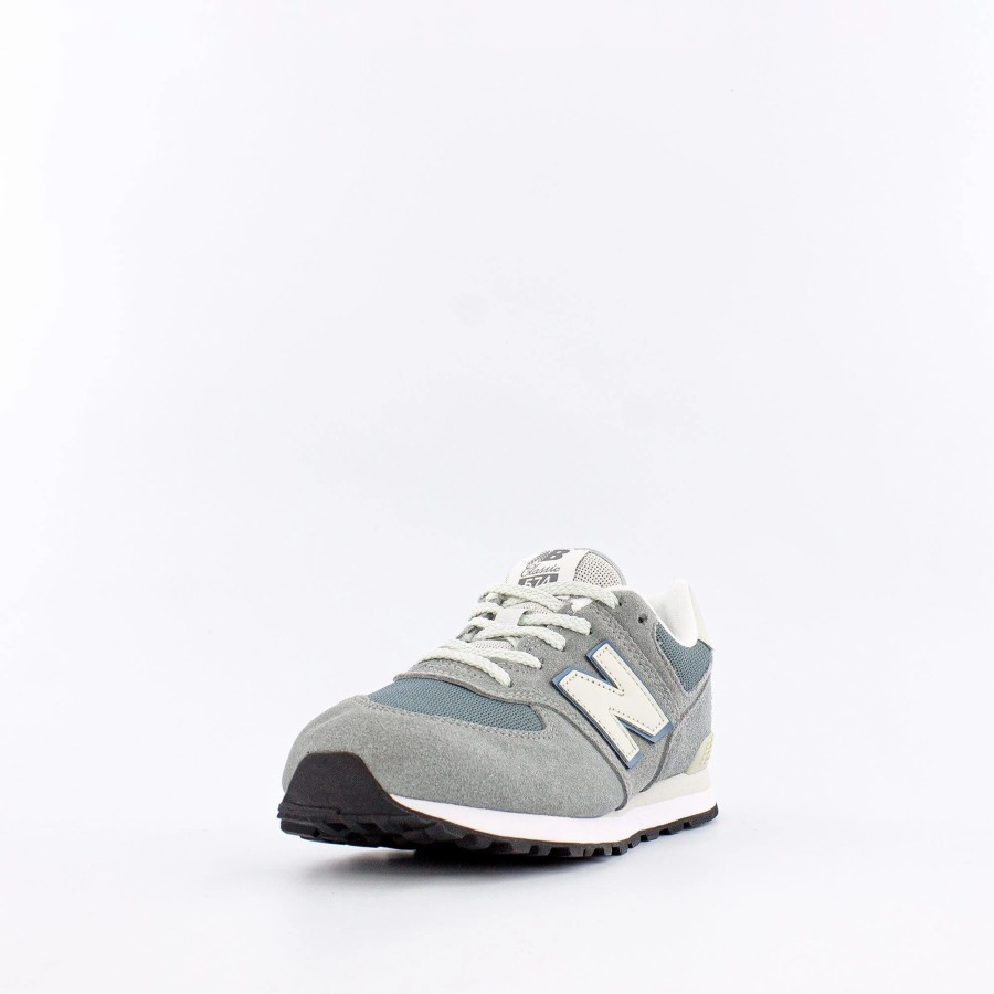 Big Kids | * New Balance 574 (Big Kids) Grey With Sky Blue