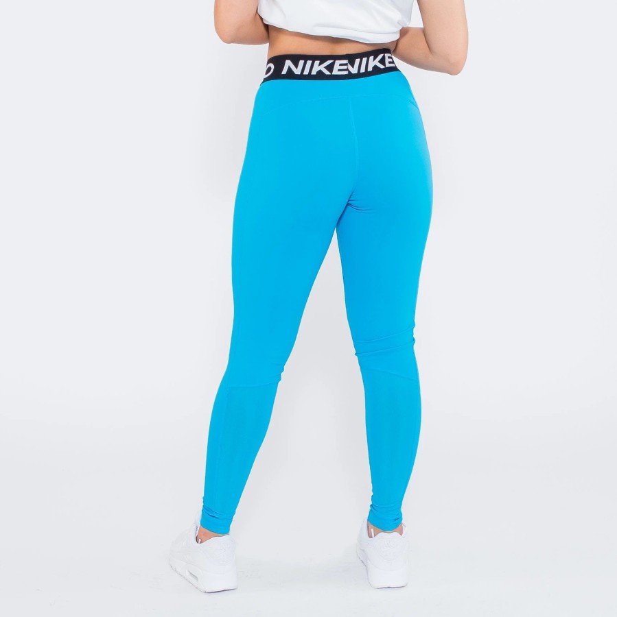 Tops | * Nike Pro Mid-Rise Mesh-Paneled Leggings Laser Blue