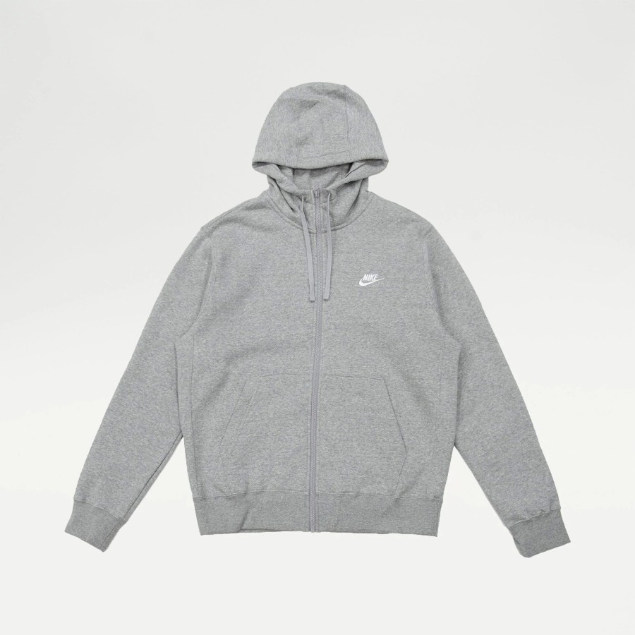 Hoodies | * Nike Sportswear Club Fleece Full-Zip Hoodie Dark Grey Heather/Matte Silver/White