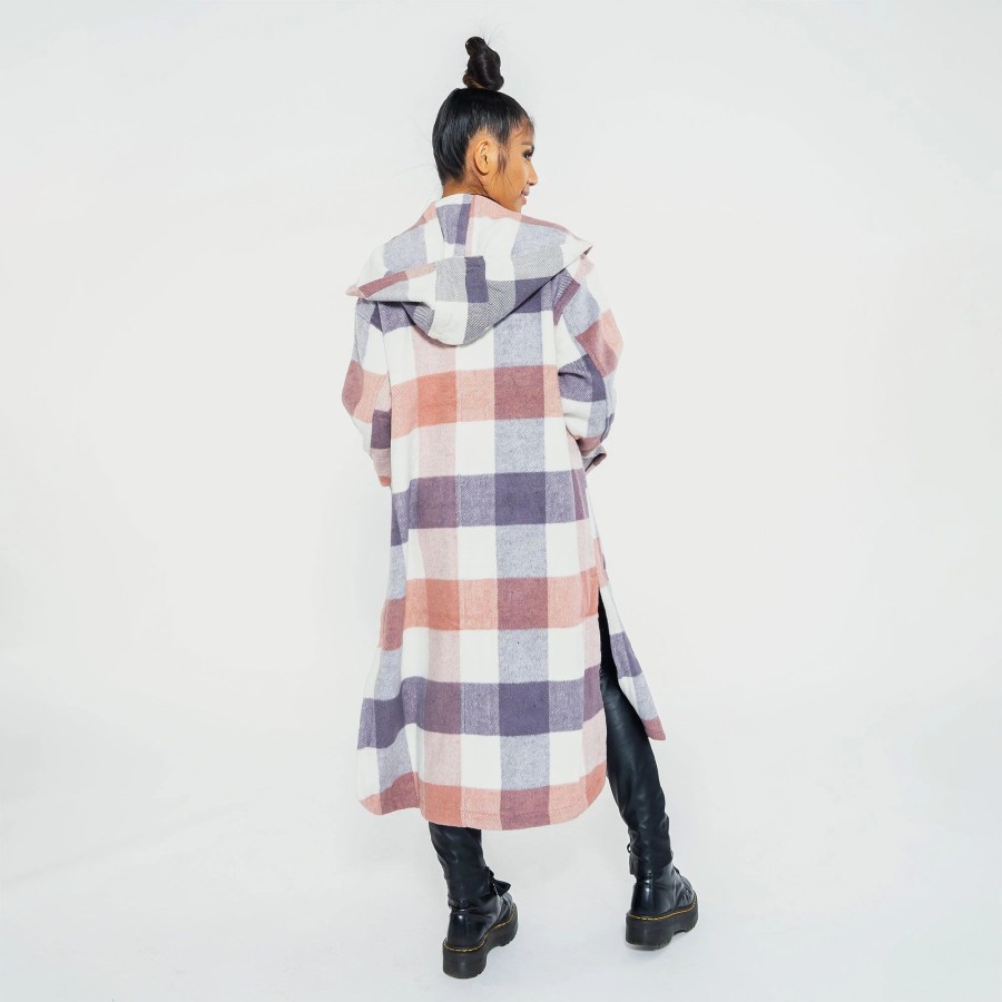 Outerwear & Vests | * Ashley By 26 International Plaid Hooded Shacket Mauve/Multi