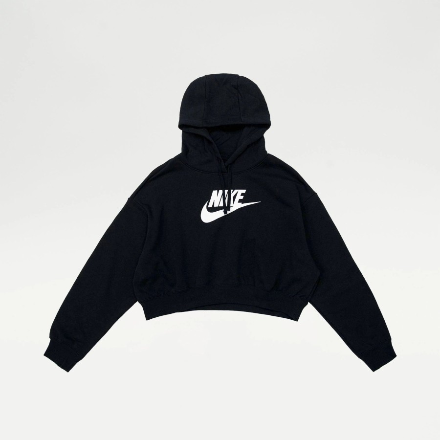 Tops | * Nike Sportswear Club Fleece Oversized Crop Graphic Hoodie Black