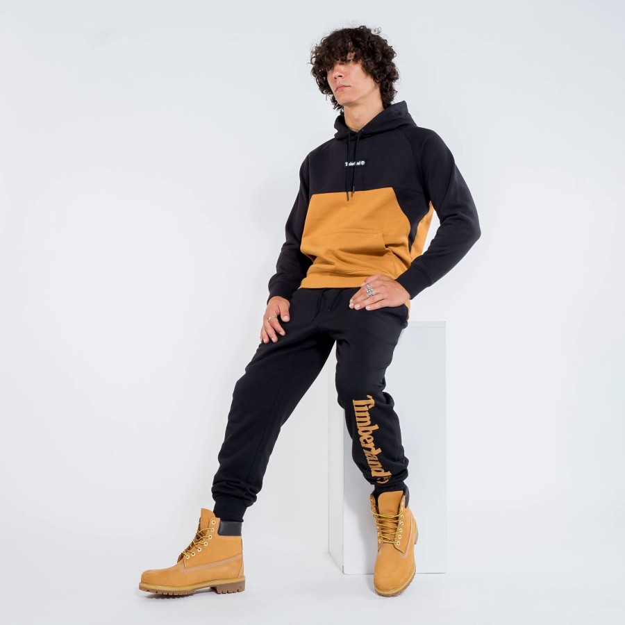 Hoodies | * Timberland Color Block Hoodie Sweatshirt Black/Wheat