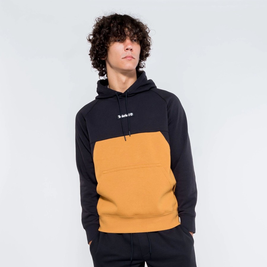 Hoodies | * Timberland Color Block Hoodie Sweatshirt Black/Wheat