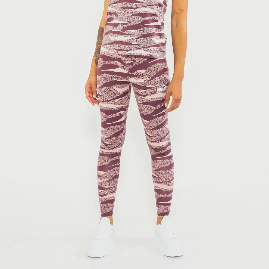 Bottoms | * Puma Essential Animal Print Leggings Dusty Plum