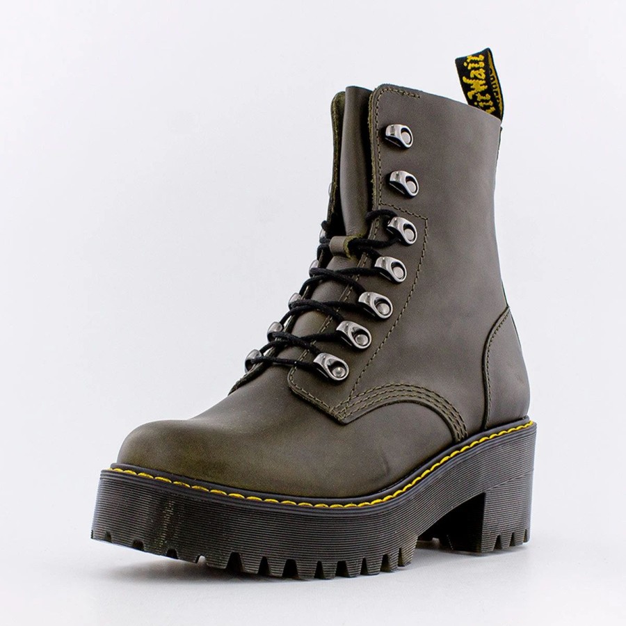 Boots & Booties | * Dr. Martens Leona Leather Heeled Boots (W) Brown Orleans