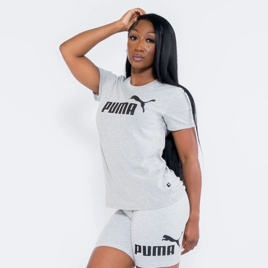 Tops | * Puma Essentials Logo Tee Light Grey Heather