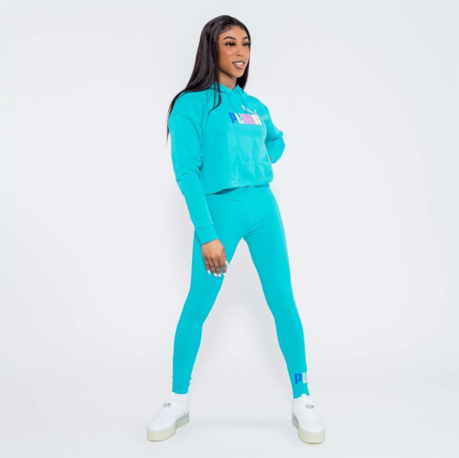 Bottoms | * Puma Essentials Logo Legging Teal Blue