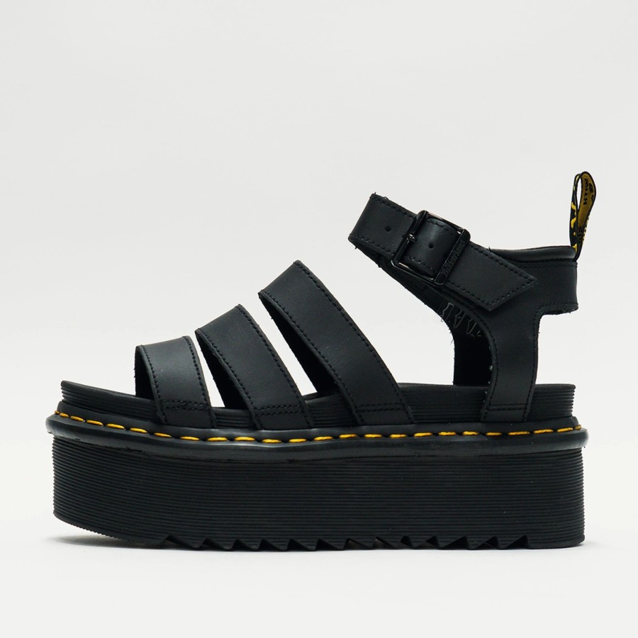 Slides & Sandals | * Dr. Martens Blaire Quad Hydro Leather Platform Strap (W) Black