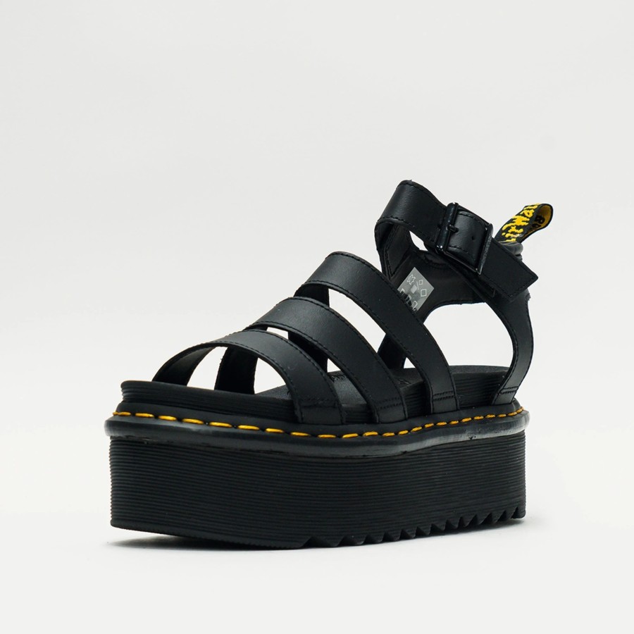 Slides & Sandals | * Dr. Martens Blaire Quad Hydro Leather Platform Strap (W) Black