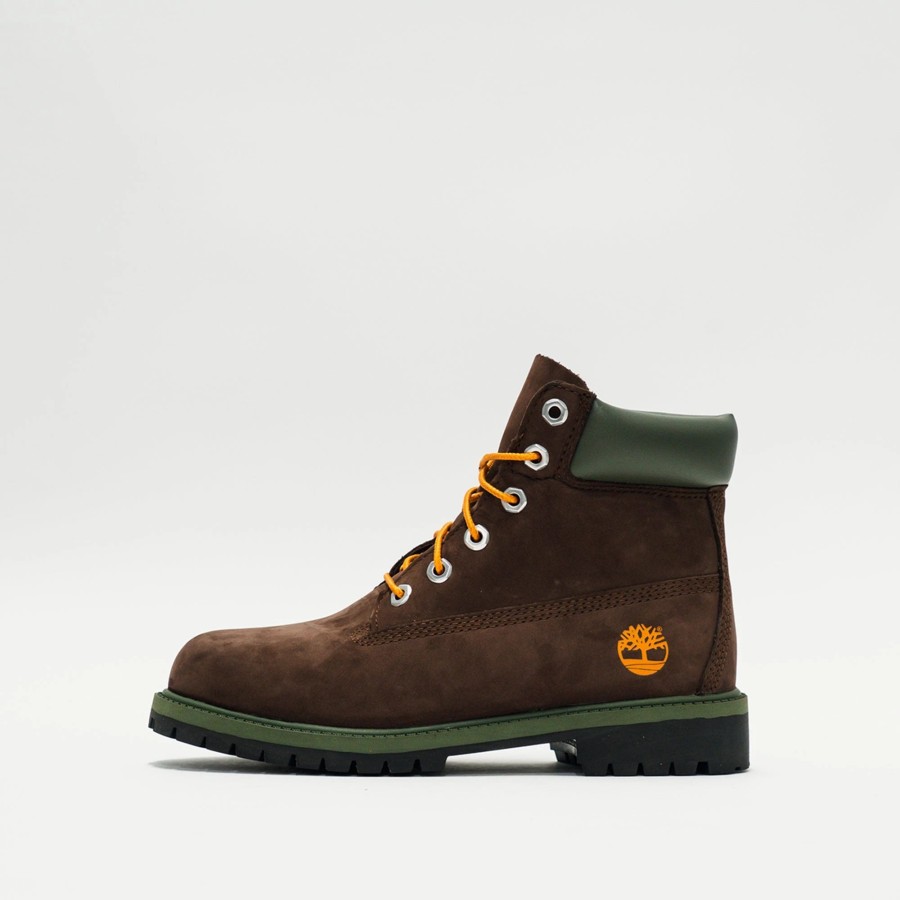 Big Kids | * Timberland Premium 6-Inch Waterproof Boot (Big Kids) Dark Brown Nubuck