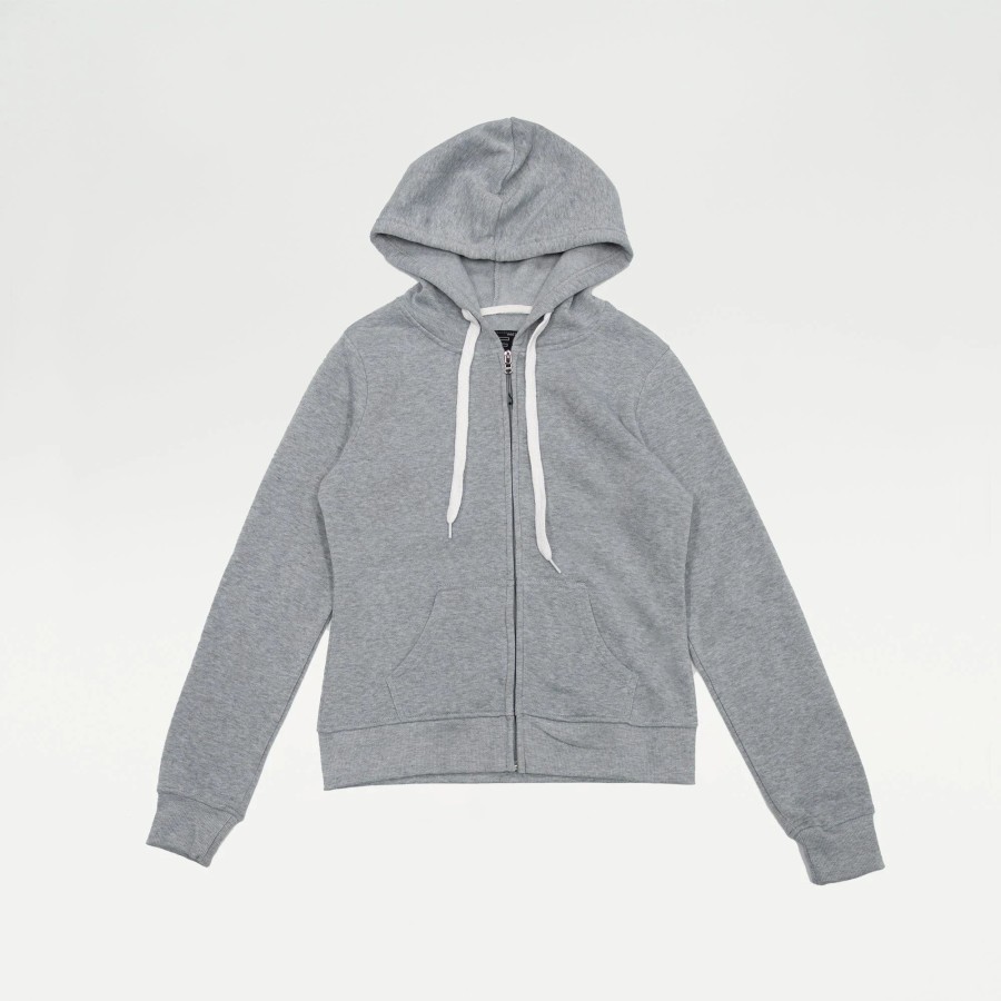 Tops | * Red Fox Zip Up Fleece Hoodie Grey