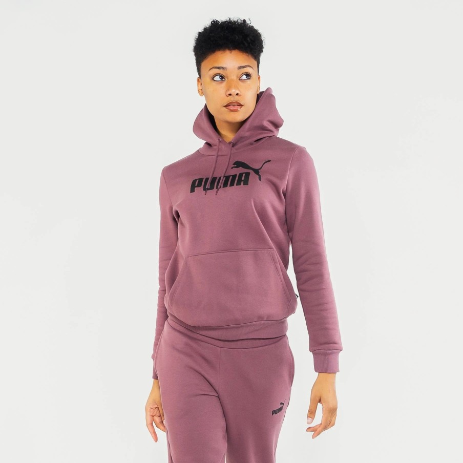 Tops | * Puma Essential Logo Hoodie Dusty Plum